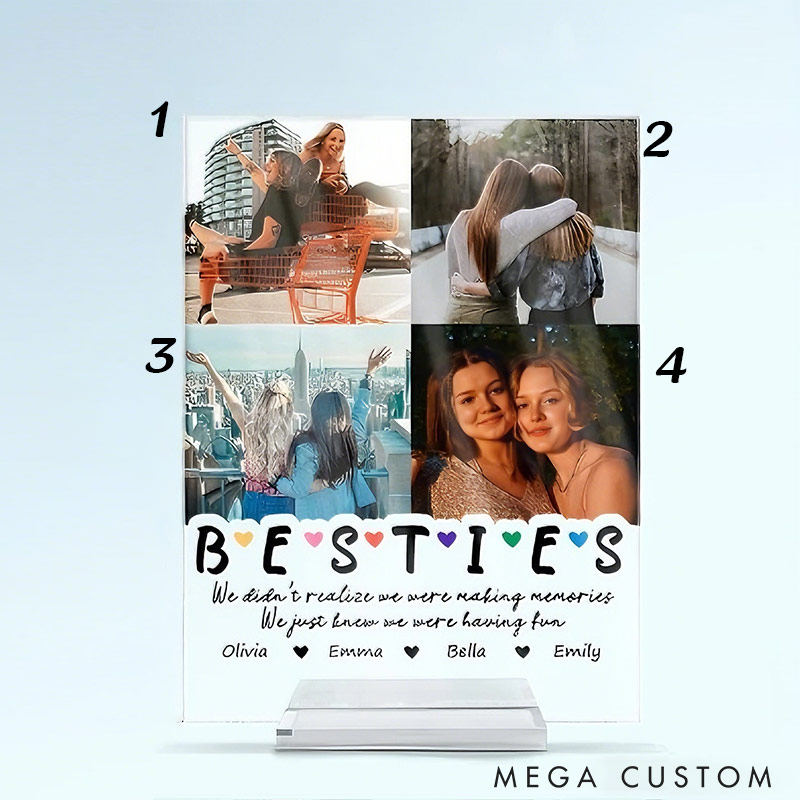 Personalized Bestie for Life Acrylic Plaque Custom Photo  Acrylic Plaque for Friendship Anniversary Gift for Besties for Friends Galentine's Gift for Besties