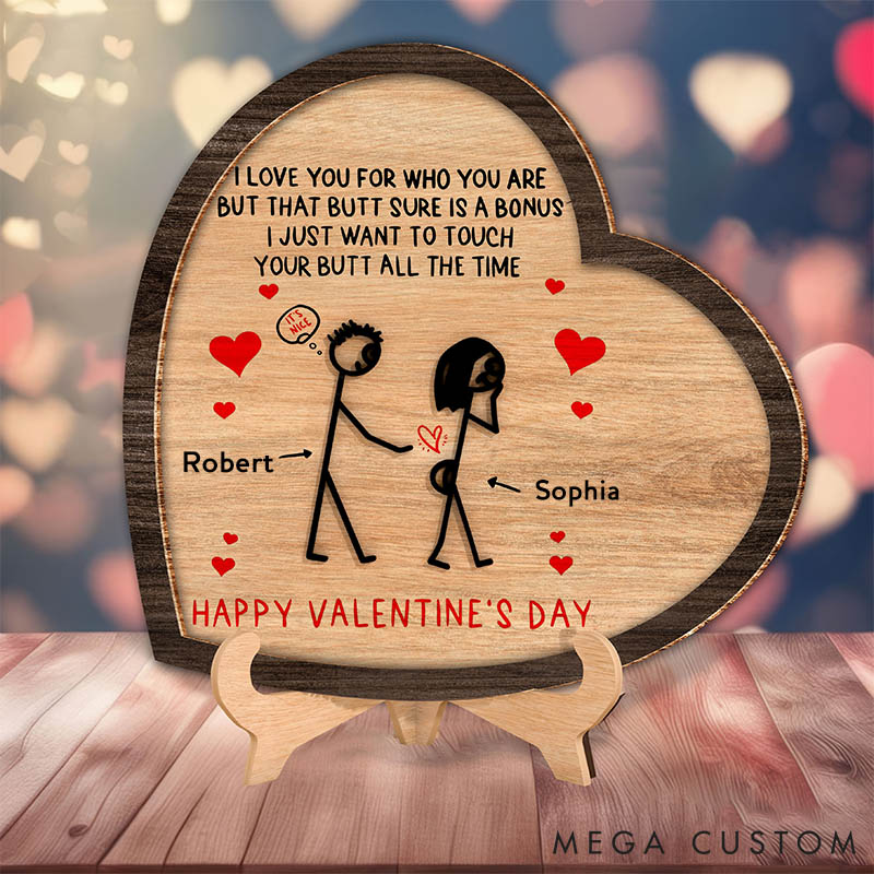 Personalized Couple Happy Valentine's Day Wood Sign Custom Wood Sign for Husband Wife Valentine Sign Anniversary Gift for Couple