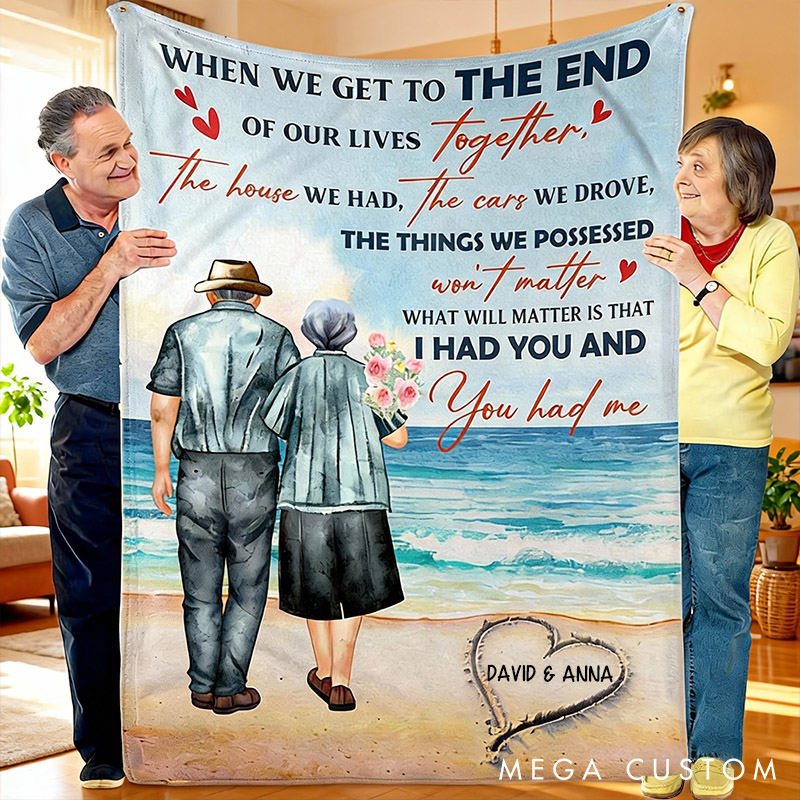 Personalized Couple Blanket I Had You And You Had Me Couple Blanket Elderly Anniversary Valentine's Gift Blanket for Husband Wife