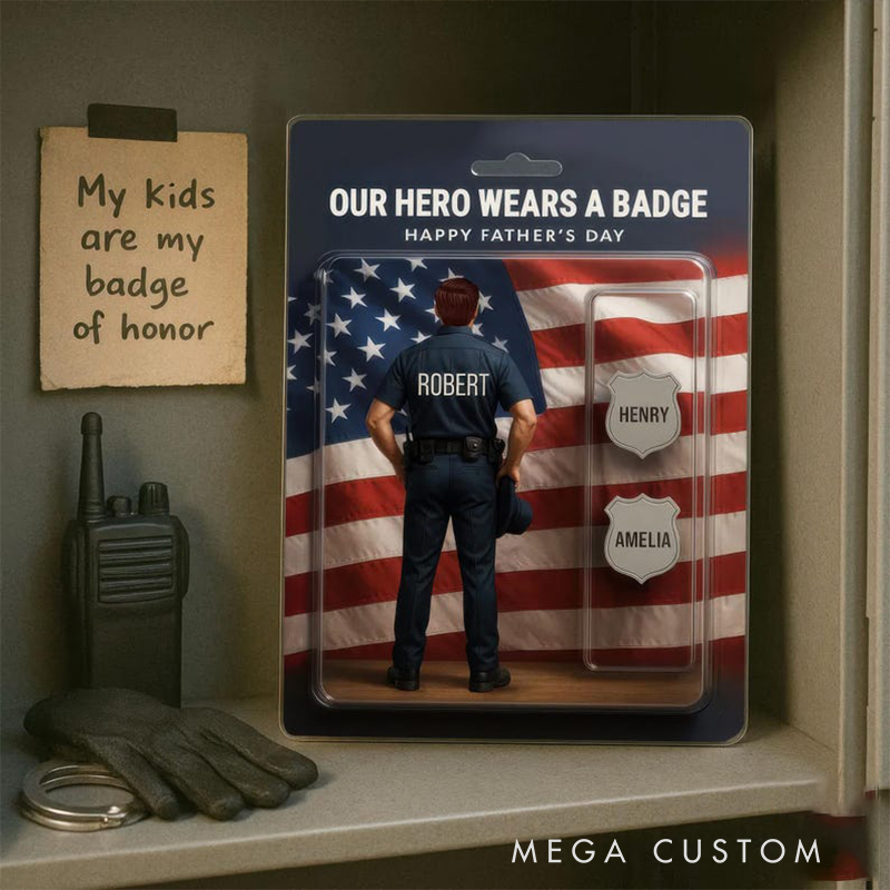 Personalized Police Gifts Custom Name Hero Badge Acrylic Plaque Gift for Dad Husband or Officer Desk Decor