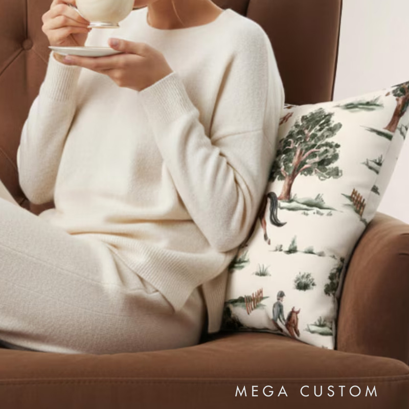 Personalized Horse Lover Gift Rustic Home Accessory Farmhouse Pillows Horse Girl Western Style Country Living Room Decor Equestrian Bedroom Throw Cushion for Riding Lovers Equestrian Lovers