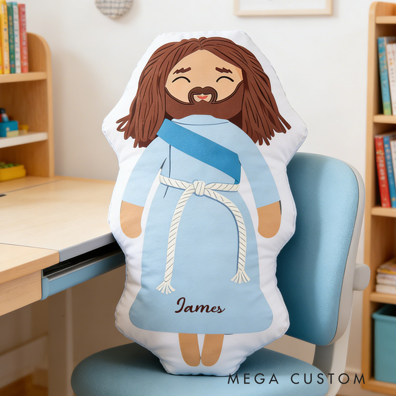 Personalized Jesus Pillow with Custom Name Religious Gift Graphic 3D Print Pillow Christian Jesus Pillow Prayer Corner Faith Gift