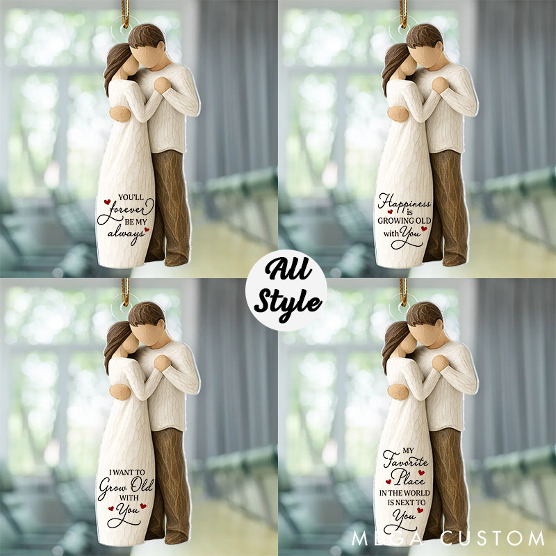 Personalized Couple Acrylic Car Ornament You Will Forever Be My Always Acrylic Ornament Gift for Him Her Couple Valentine's Anniversary Gift