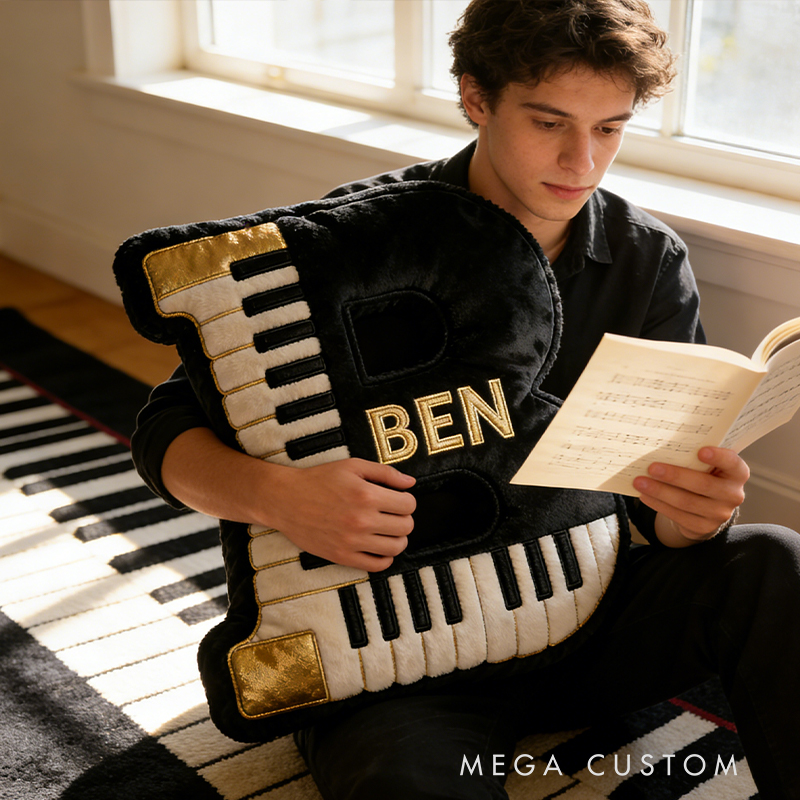 Personalized Piano Alphabet Pillow the Perfect Gift for Music Lovers