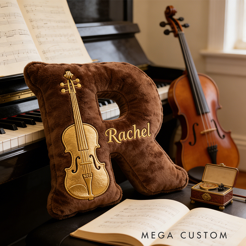 Personalized Violin Alphabet Pillow the Perfect Gift for Music Lovers