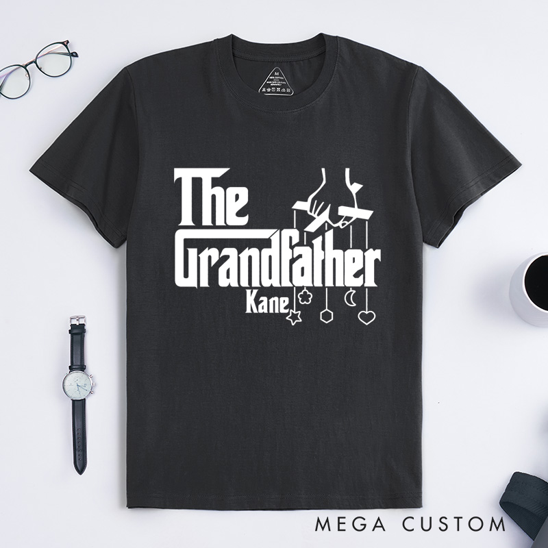 Personalized The Grandfather T-Shirt Gift for Grandpa Paternity Shirt Fathers Day Gift Baby Announcement Shirt Grandpa to Be Pregnancy T Shirt