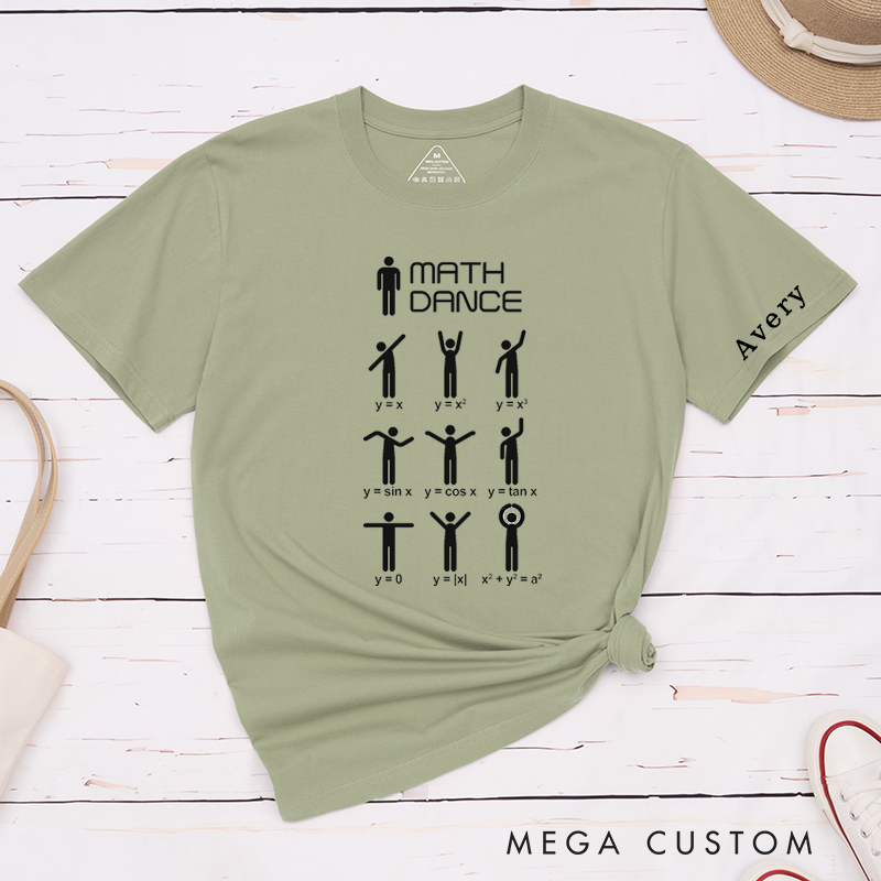 Personalized Classic T-Shirts Math Dance Gifts Funny Math Graphs Shirt Unique Geeky Math Apparel for Students Teachers Friends Custom Name Tee