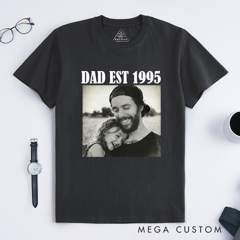 Personalised Photo Dad Shirt Custom Comfort Colors Dad Shirt Dad Picture Tshirt  Gift for Dad Dad Tee Dad Gift Grandpa Gift