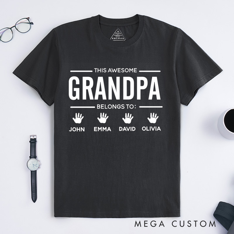 Personalised Father's Day Gift for Grandpa Custom Grandpa Shirt With Grandkids Names Custom Grandpa Shirt Grandpa Shirt With Grandkids Names