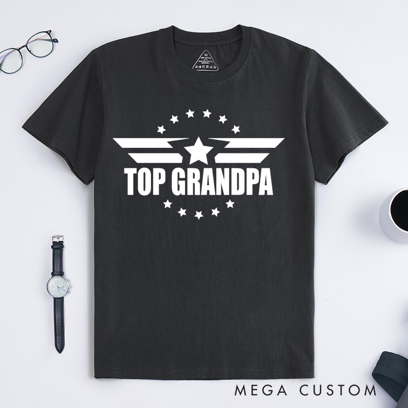 Personalized Top Grandpa T Shirt Custom Gift for Grandfather Father's Day Birthday Comfortable Cotton Shirt for Men Unique Grandpa Appreciation Tee