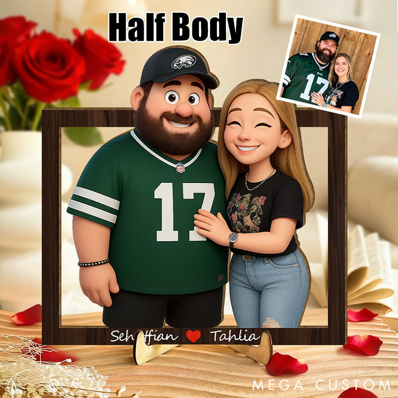 Personalized 3d Wooden Cartoon Wall Art Custom Cartoon Couple Portrait Wood Home Decor Valentine's Day Gifts Anniversary Gift