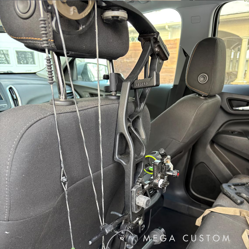  Headrest Bow Hanger – 3D Printed Archery Gear Holder for In-Car Storage