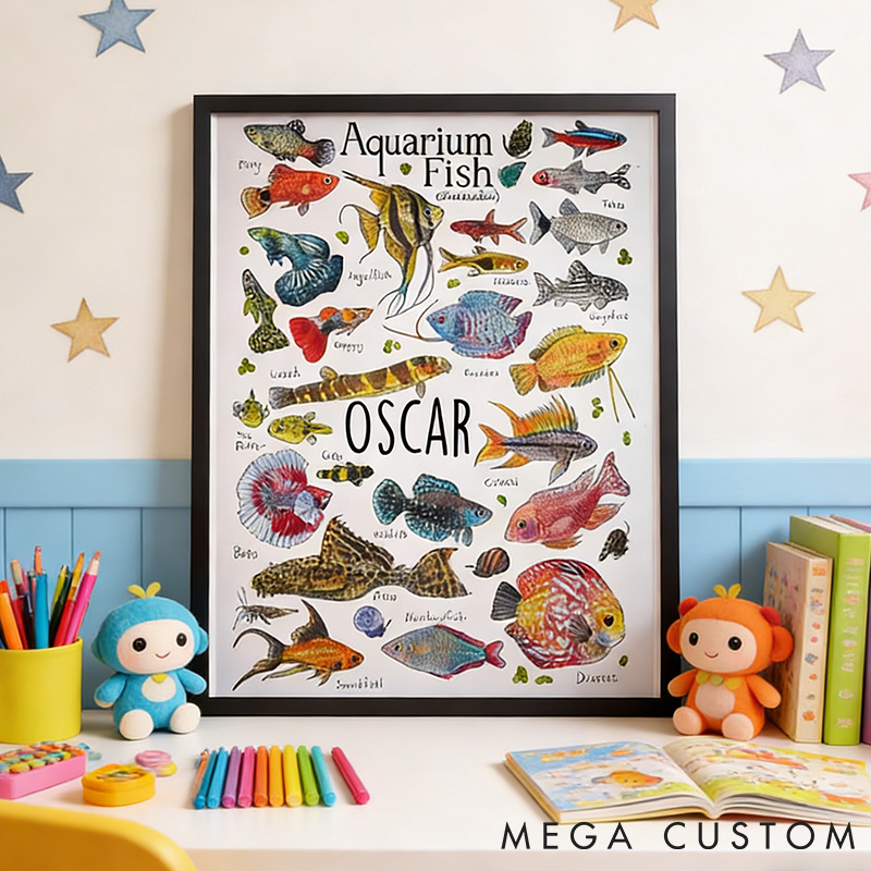 Personalized Pet Lover Tropical Aquarium Fish Gift for Fish Lovers Pet Portrait