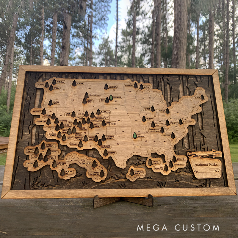 Personalized National Park Tour Map Sign