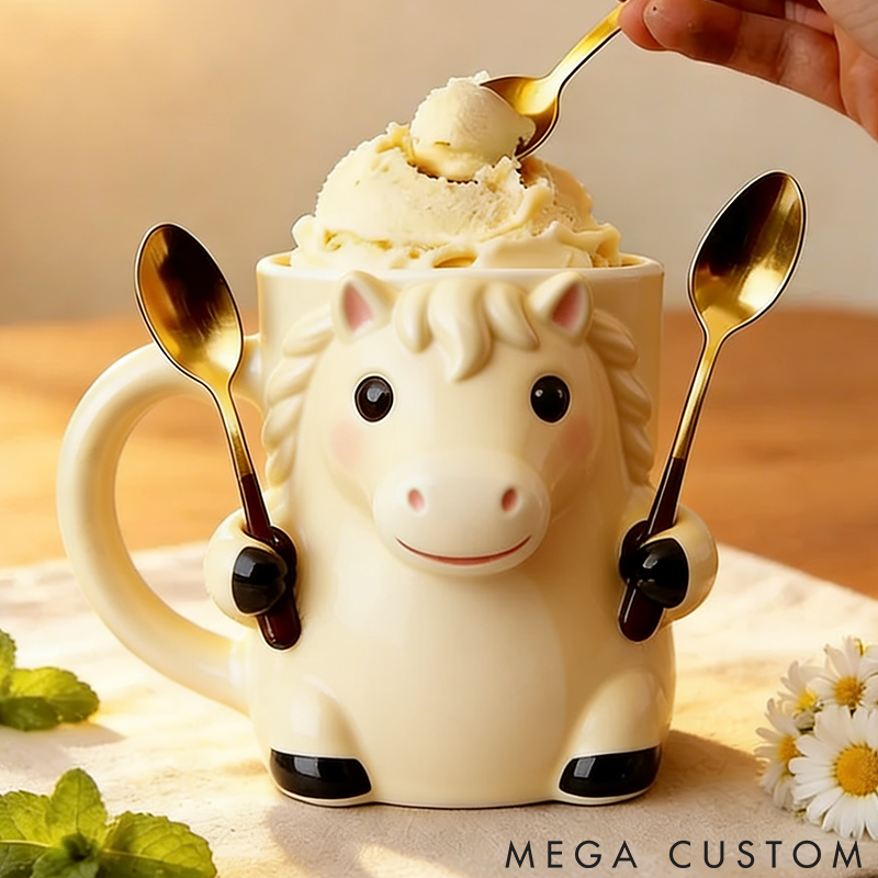 Personalized Horse Lover Horse Ice Cream Pint Holder 3D Printed with Spoon Slots & Snack Drawer for Pet Pet Lover for Horse Lover