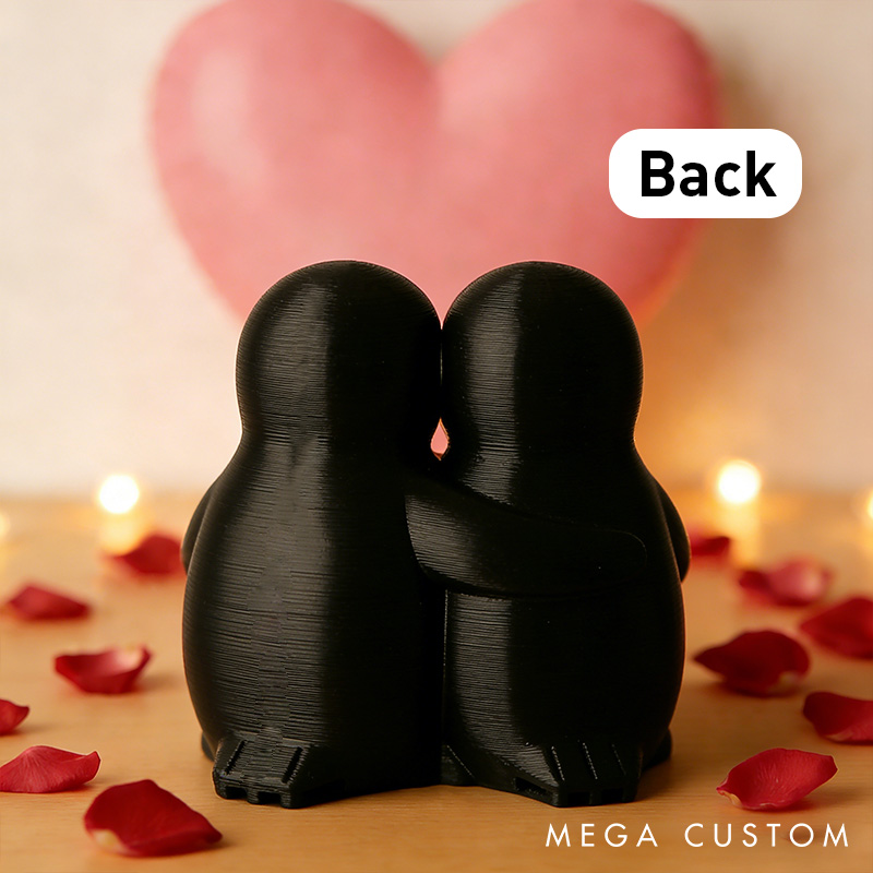 Personalized Adorable Penguin Couple Candle Holder 3D Printed Cute Penguin Candle Holder Couple Valentine's Gift