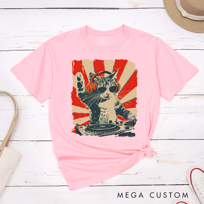 [Personalized Pet Lover Cool DJ Pet T-shirt Funny Pet with Headphones Shirt Stylish Pet Lovers Gift Trendy Pet Graphic T-Shirt