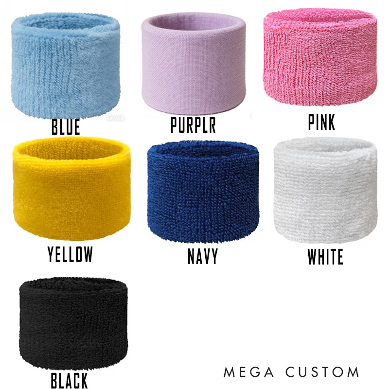 Personalized Custom Printed Sweat Wristbands Your Text Image Logo A Pair for Gym Lovers