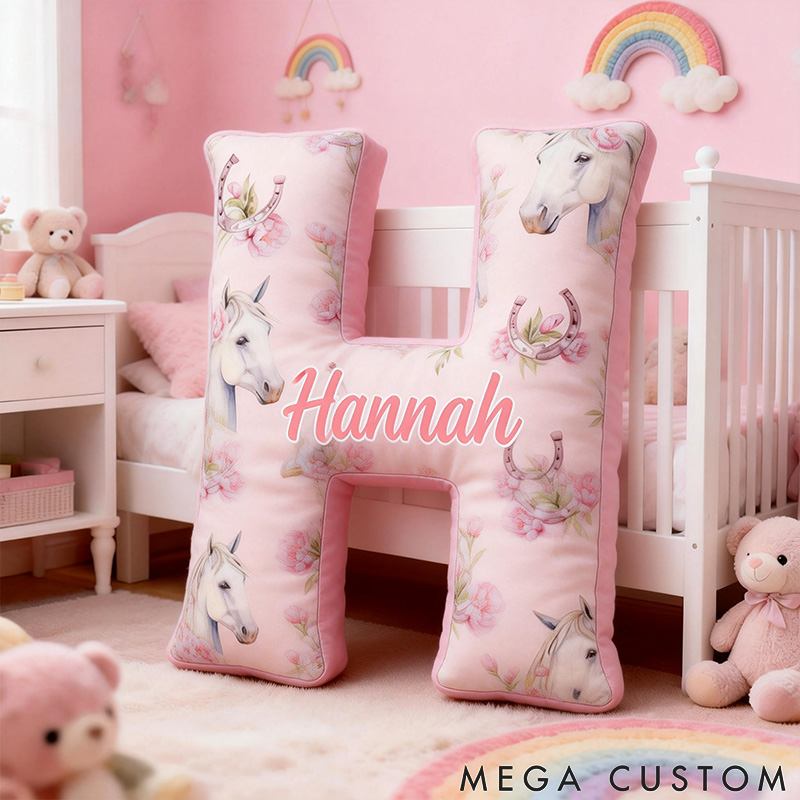 Personalized Pet Lover Funny White Watercolor Horse with Peonies Graphic 3D Print Pillow