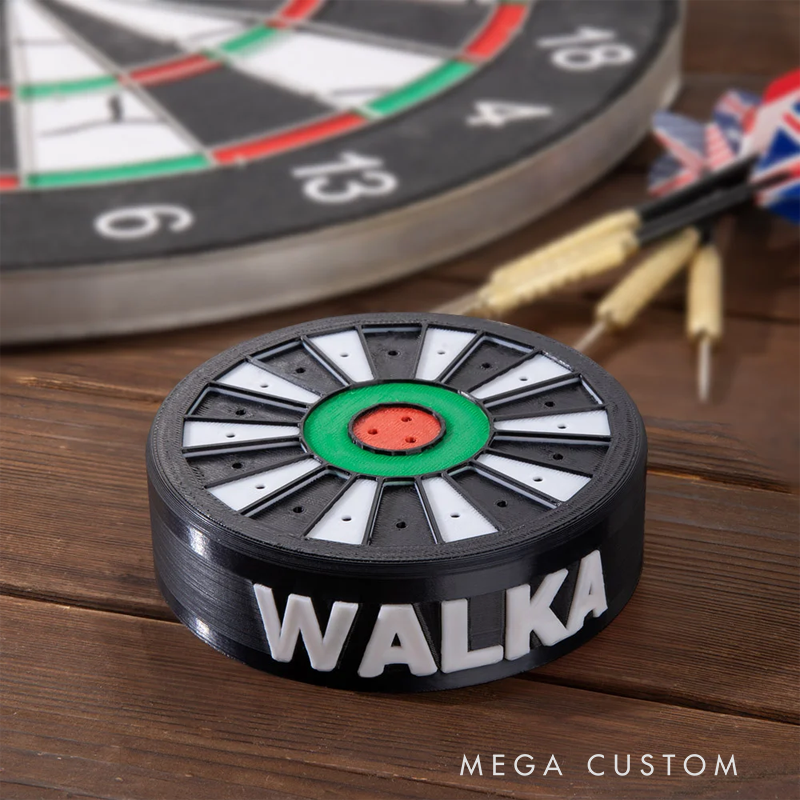 Personalized 3D Printing Mini Dartboard Design Dart Holder with Name Holds 23 Pcs Darts Birthday Gift for Dart Lover