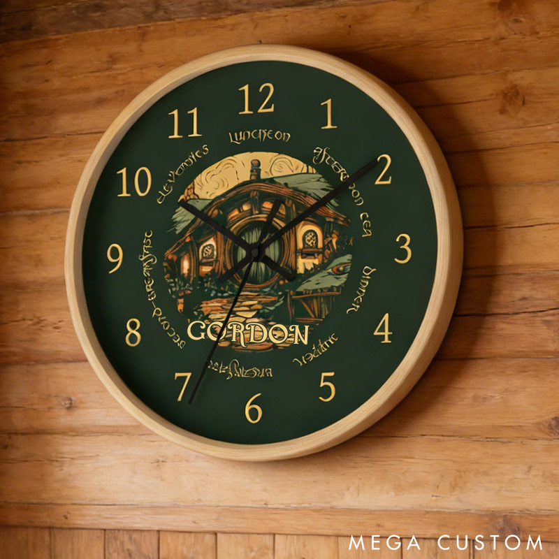 Personalized Meal Time Wall Clock Seven Meals Wall Clock Round Door Cottage Art Fantasy Valentine's Gift for Husband
