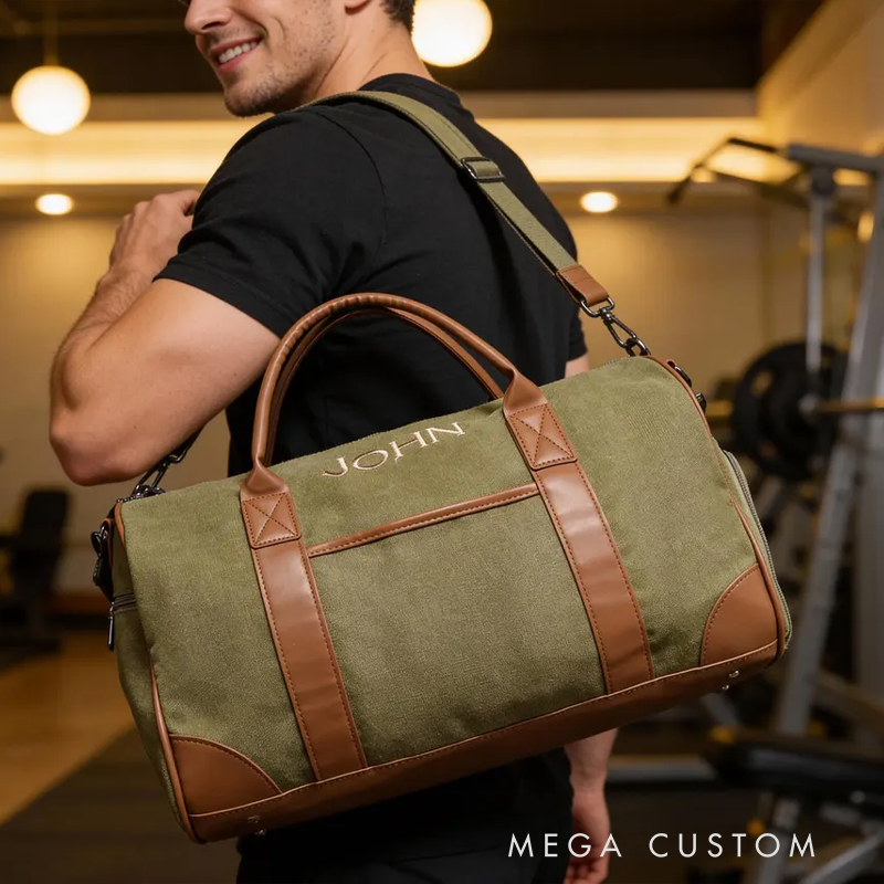 Personalized Name Duffel Bag Embroidered Travel Bag for Man Groomsmen Gift Duffel Bag Groomsmen Gift Best Men Bag Travel Overnight Bag