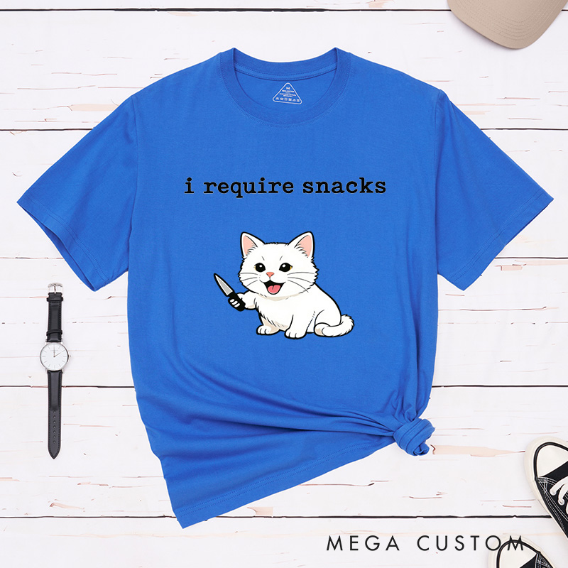 Personalized Pet Lover Funny I Require Snacks Pet Tee  Funny Goblincore Animal Lover Gift Cozy Snack Gremlin Tee T-Shirt