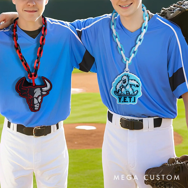 Personalized 3D Printed Sporty Team Logo Turnover Chain with Photo Birthday Game Day Gift for Team Members Sports Fans