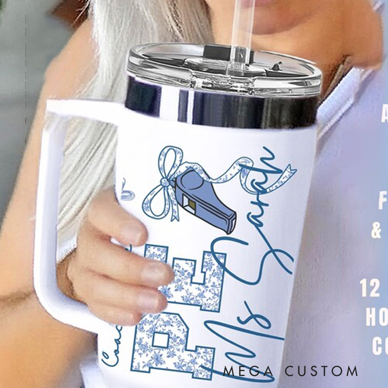 Personalized Fitness Tumbler Physical Education Teacher Gift Custom Travel Cup End of School Gift Quencher for Sport Teacher Gift for Gym Lovers