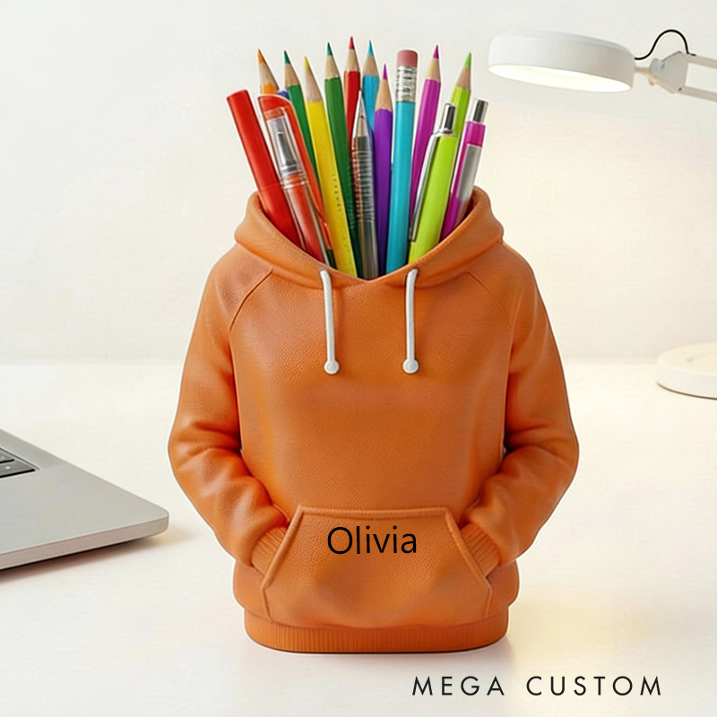 Personalized Hoodie Pencil Holder Sweatshirt Desk Organizer Streetwear Decor Teen & Student Gift Casual 3D Model