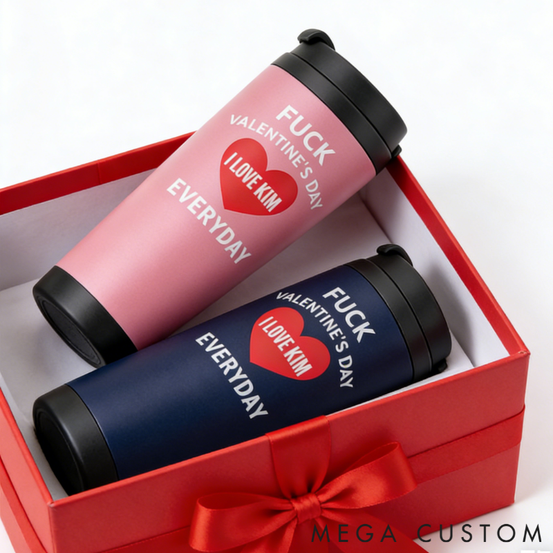 Personalized Anti-Valentine's but Love You Couple Tumbler Stainless Steel Engraved Heat Retention Gift for Lovers