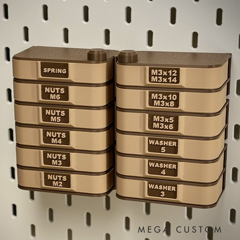 Stackable Hardware Organizer (Ammo Can Style) - 3D Printed Storage for Screws, Nuts & Washers