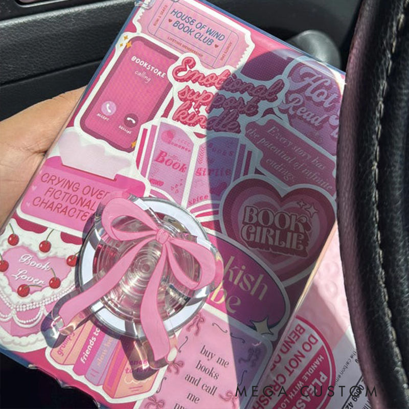 Pink Bow Magnetic Kindle Grip MagSafe Kindle Grip Magnetic Kindle Holder Kindle Accessories Bookish Gifts for Her