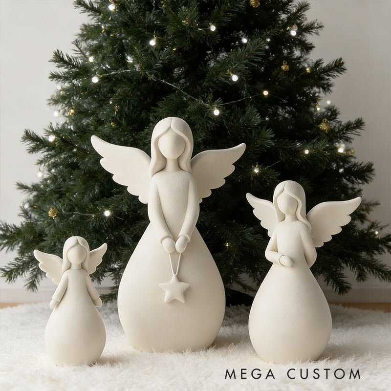 Personalized Angel Set 3D Printed Home Decor Spiritual Gift Prayer Space Gift Religious Home Decor for her