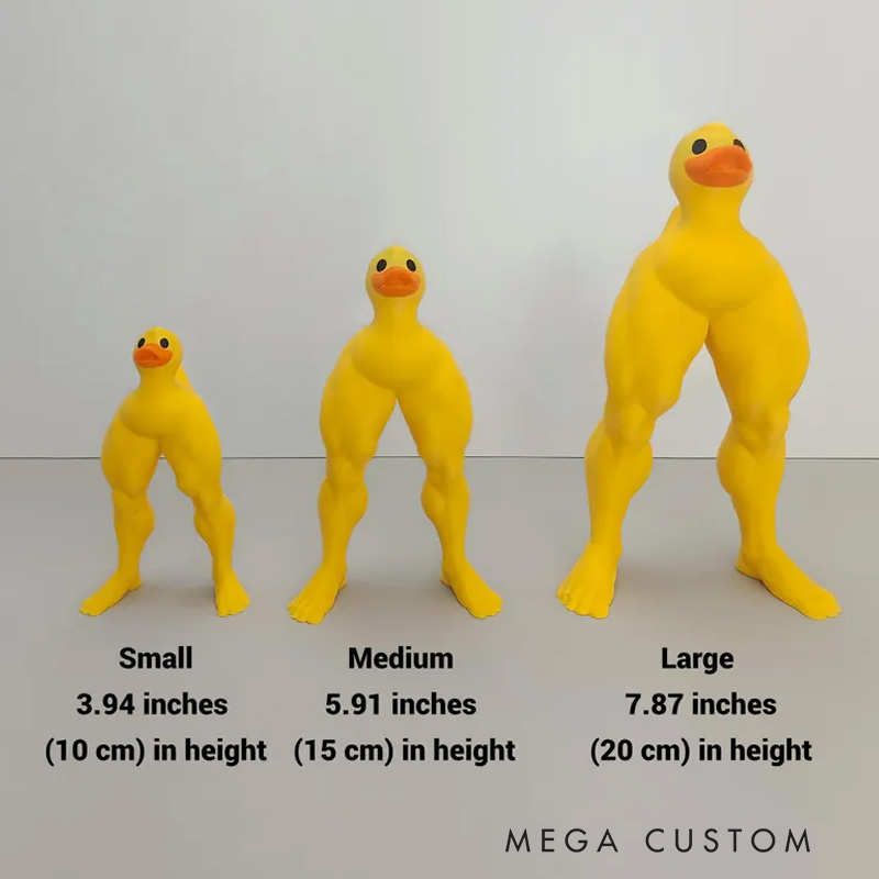 Personalized 3D Printed Funny Muscle Muscular Legs Duck Meme Desk Decor Birthday Gift for Friends Gym Rat Gym Lovers