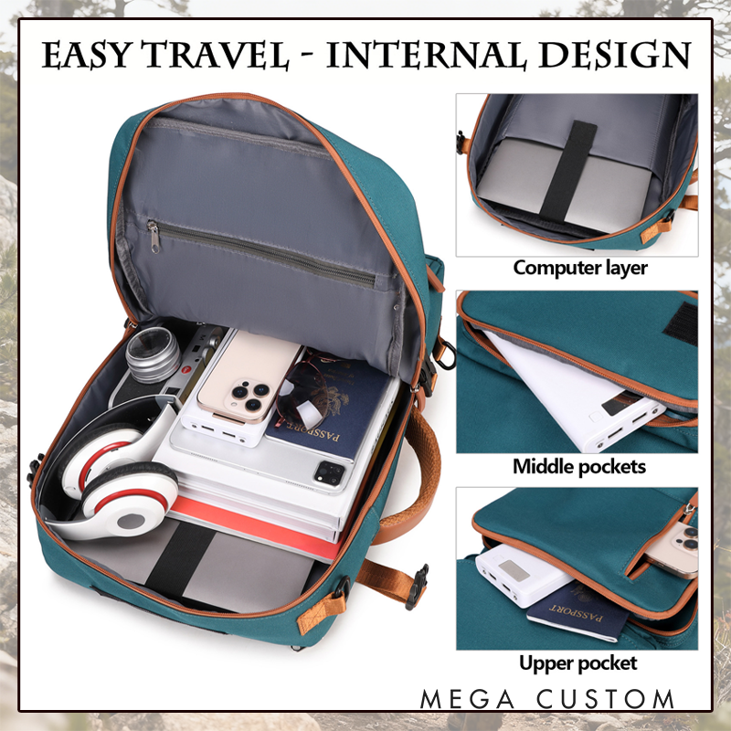 Personalized Multi-Compartment Travel Backpack - Organized Laptop & Shoe Storage Bag for Daily/Travel Use