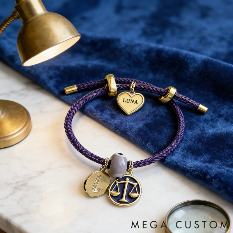 Personalized Zodiac Initials Couple Bracelet Engraved Constellation Charm Gift for Lovers Romantic Connection