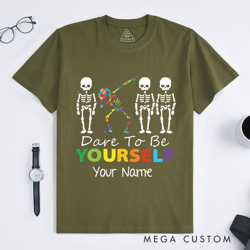 Personalized Dare To Be Yourself T-Shirt Autism Awareness Gift