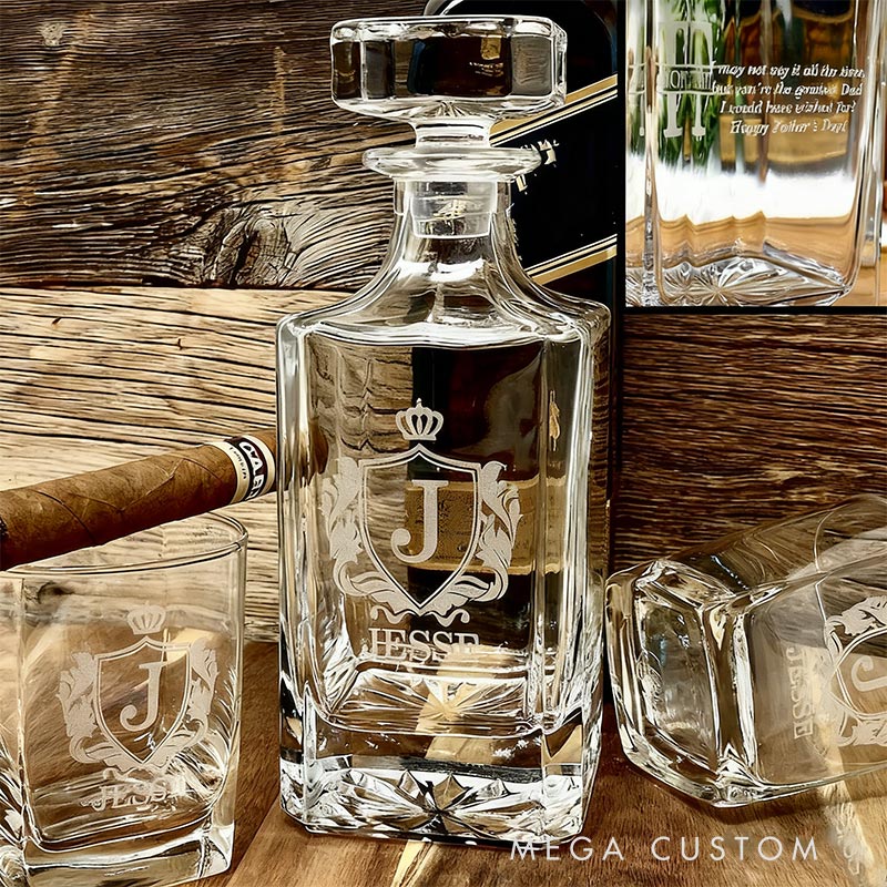 [Copy]Personalized Engraved Whiskey Glass Set Gift for Husband Boyfriend Father Valentine's Day Anniversary