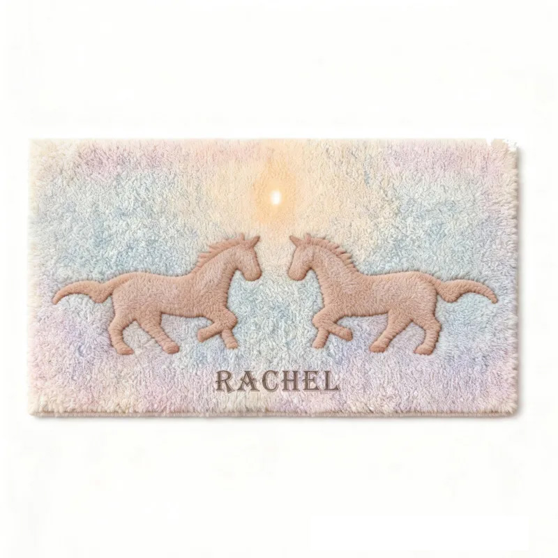 Personalized Rugs Riding Dreaming Horses Birthday Gift for Family Friends for Family for Riding Lovers Equestrian Lovers