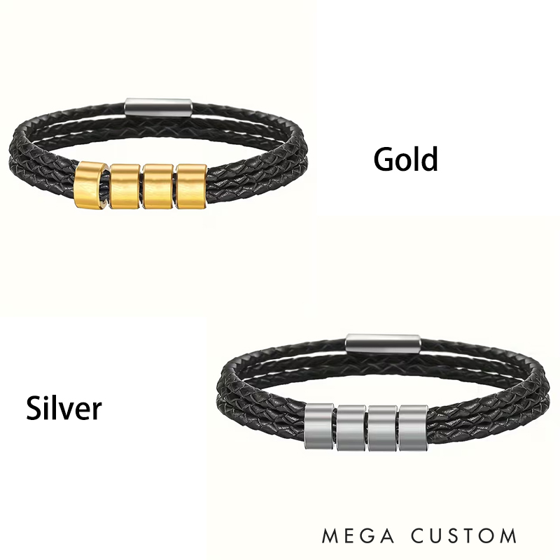 Personalized Dad Bracelet Custom With Kids Family Name Men’s Gifts Father’s Day Gifts Valentine’s Day Gifts Groomsmen Bracelets