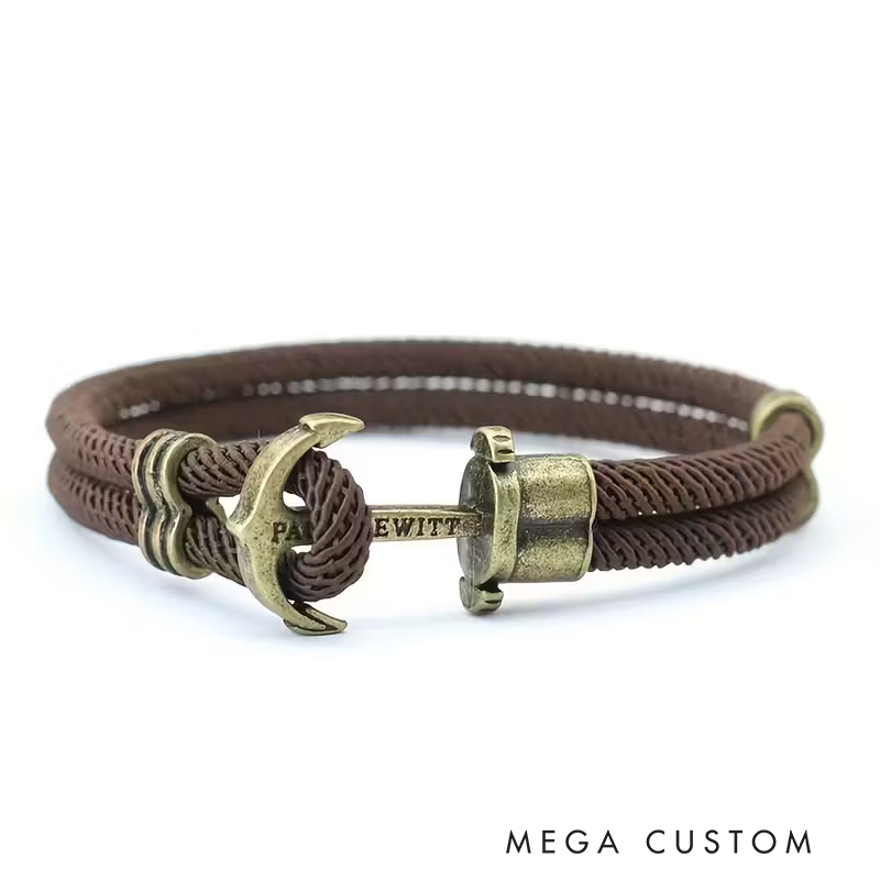 Personalized Bronze Pirate Bracelet Punk Fabric-Wrapped Men’s Gifts Father’s Day Valentine’s Day Groomsmen Bracelets