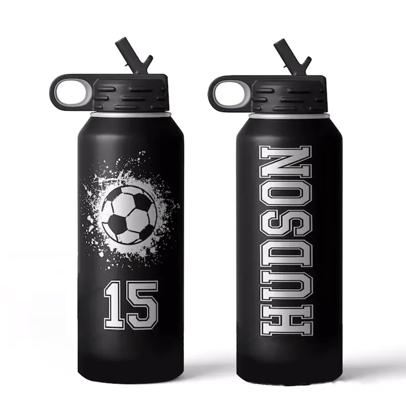 Personalized Basketball Water Bottle Custom Name and Number Sports Bottle