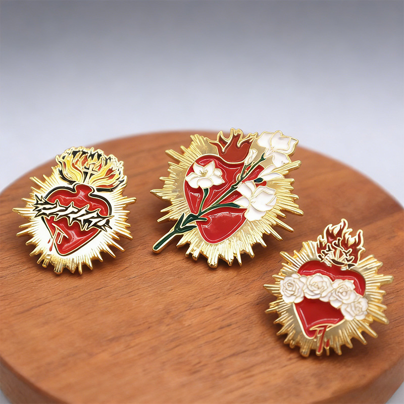 Personalized Immaculate Sacred Heart Pins Catholic Virgin Mary Gift Religious Gift for Friends and Family