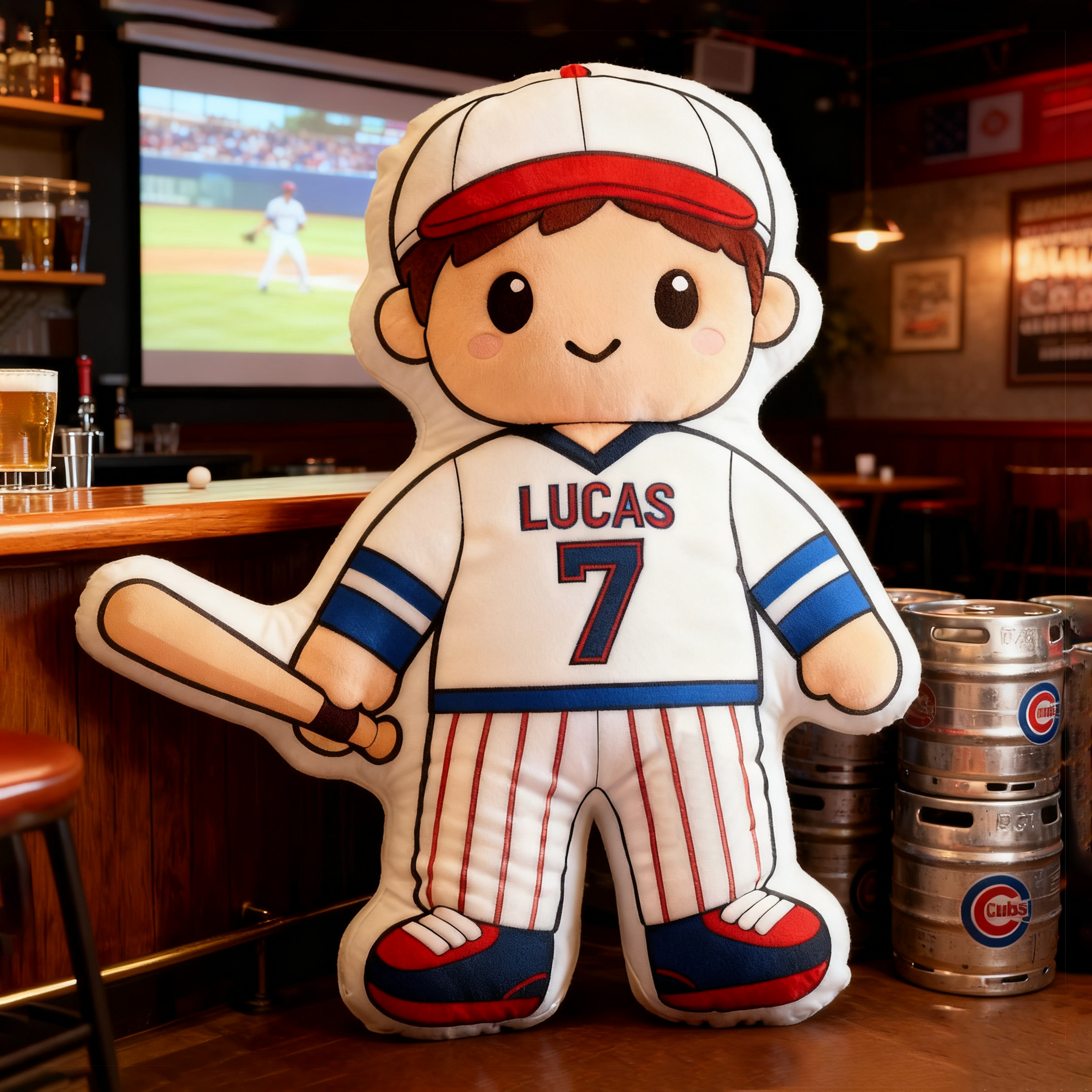 Personalized Baseball Player Pillow with Custom Name and Jersey Number  for Kids and Fans