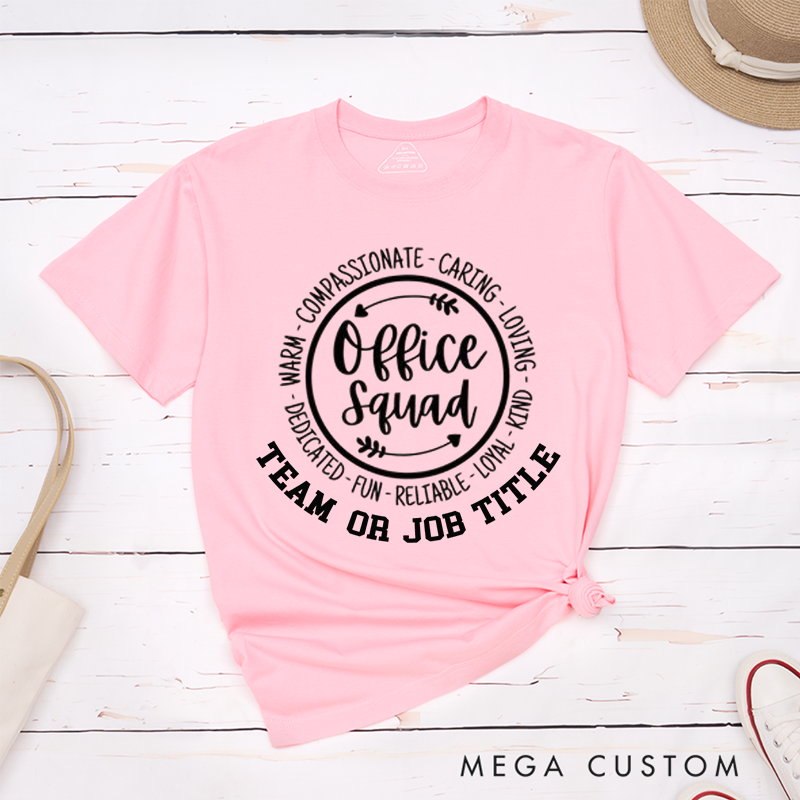 Personalized Office Squad Minimalist Design T-Shirt for Coworkers Thoughtful Gift Teamwork Gifts