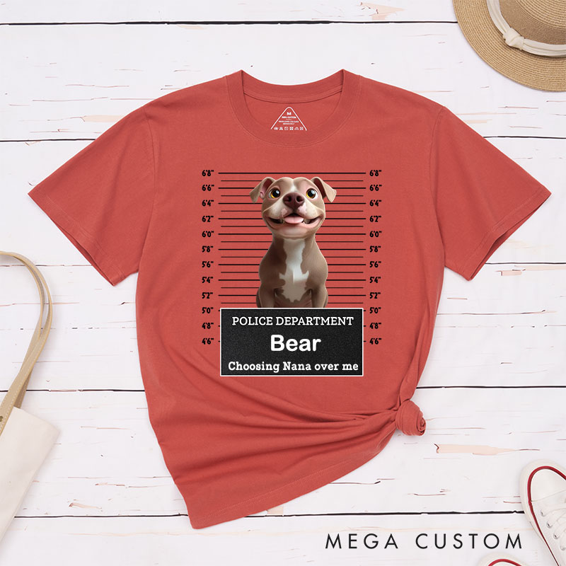 Personalized Dog Lover Police Department Chewing on Shoes or Choosing Nana Over Me T-Shirt