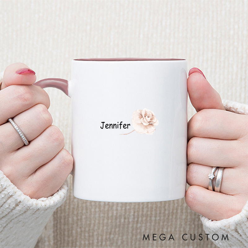 Personalized Stand Before Anyone Floral Wreath Christian Ceramic Inner Color Mug with Name Bible Verse Gift Religious Gift Christian Gift for Ladies