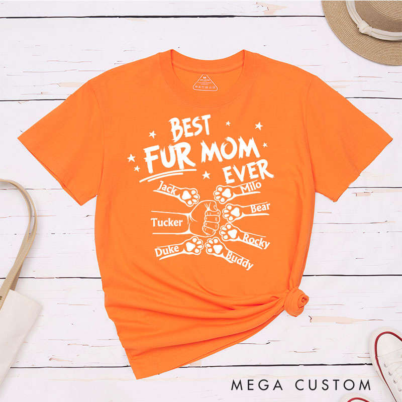 Personalized Pet Lover Best Dog Mom Ever Best Cat Mom Ever T-Shirt
