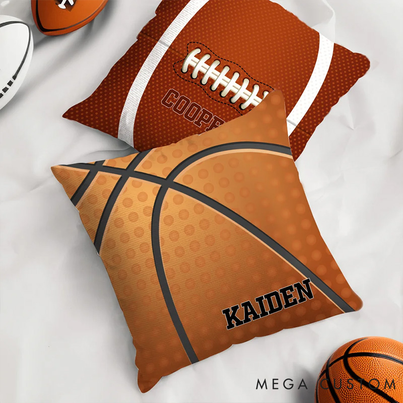 Personalized Sport Throw Pillow with Custom Team Name and Player Name for Fans